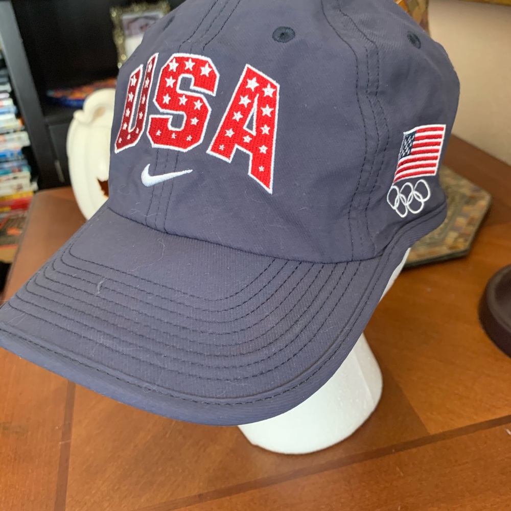 Nike Navy Baseball Cap with Red White USA Embroidery